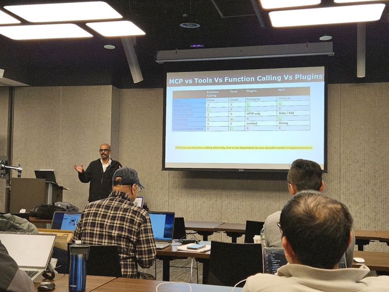 Udai Ramachandran presenting at Agent Framework Dev Day